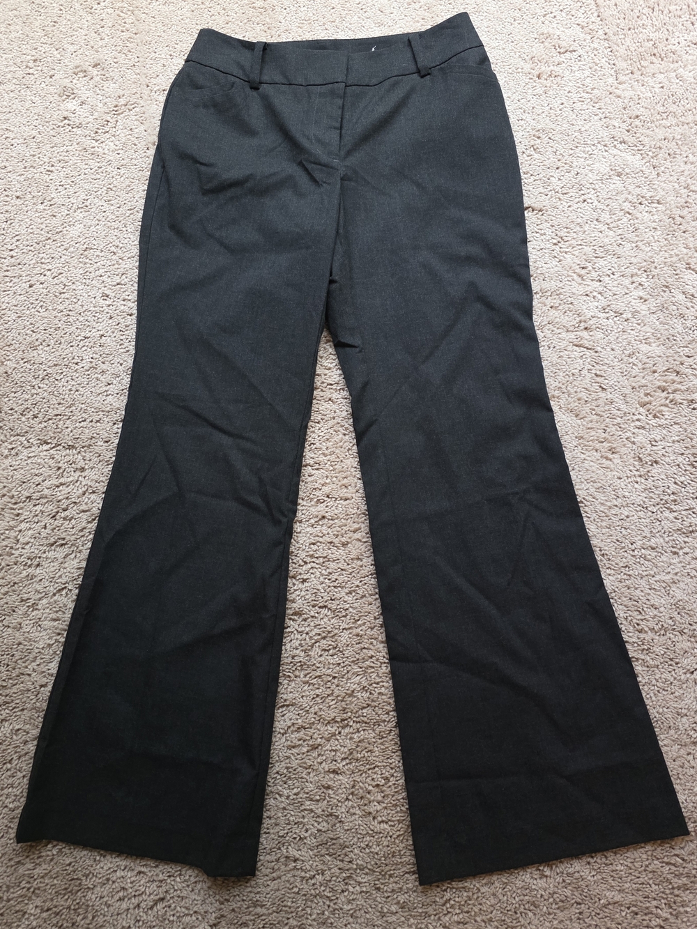 LOFT Charcoal Gray Boot-Cut Dress Pants